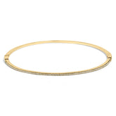 14K Yellow Gold 1/3 Cttw Diamond Half Eternity Bangle Bracelet (I-J Color, I2-I3 Clarity) - 7.75" Inches