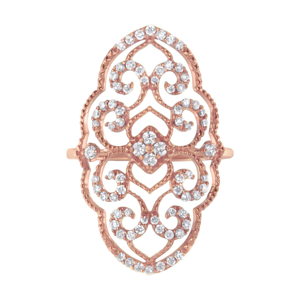 10KT Rose Gold Diamond Cocktail Ring (1/2 cttw, H-I Color, I1-I2 Clarity)