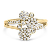 .925 Sterling Silver 1/2 Cttw Diamond Scatter Composite Bypass Ring (I-J Color, I1-I2 Clarity)