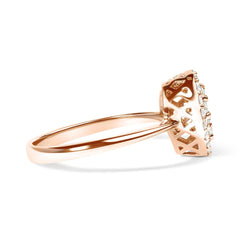 10K Rose Gold 3/8 Cttw Round-Cut Diamond Pear Promise Ring (I-J Color, I2-I3 Clarity)