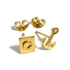 Celine Women's Asymmetrical Earrings C Logo Anchor — Like New