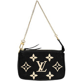 Louis Vuitton Women's Mini Pochette Accessoires Bicolor Accessory Pouch LOUIS VUITTON M80732 Monogram Empreinte Black with Gold Hardware — Like New