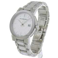 Burberry BU9000 Stainless Steel Watch, Silver, Quartz, Analog Display, Silver Dial, Women's — Very Good