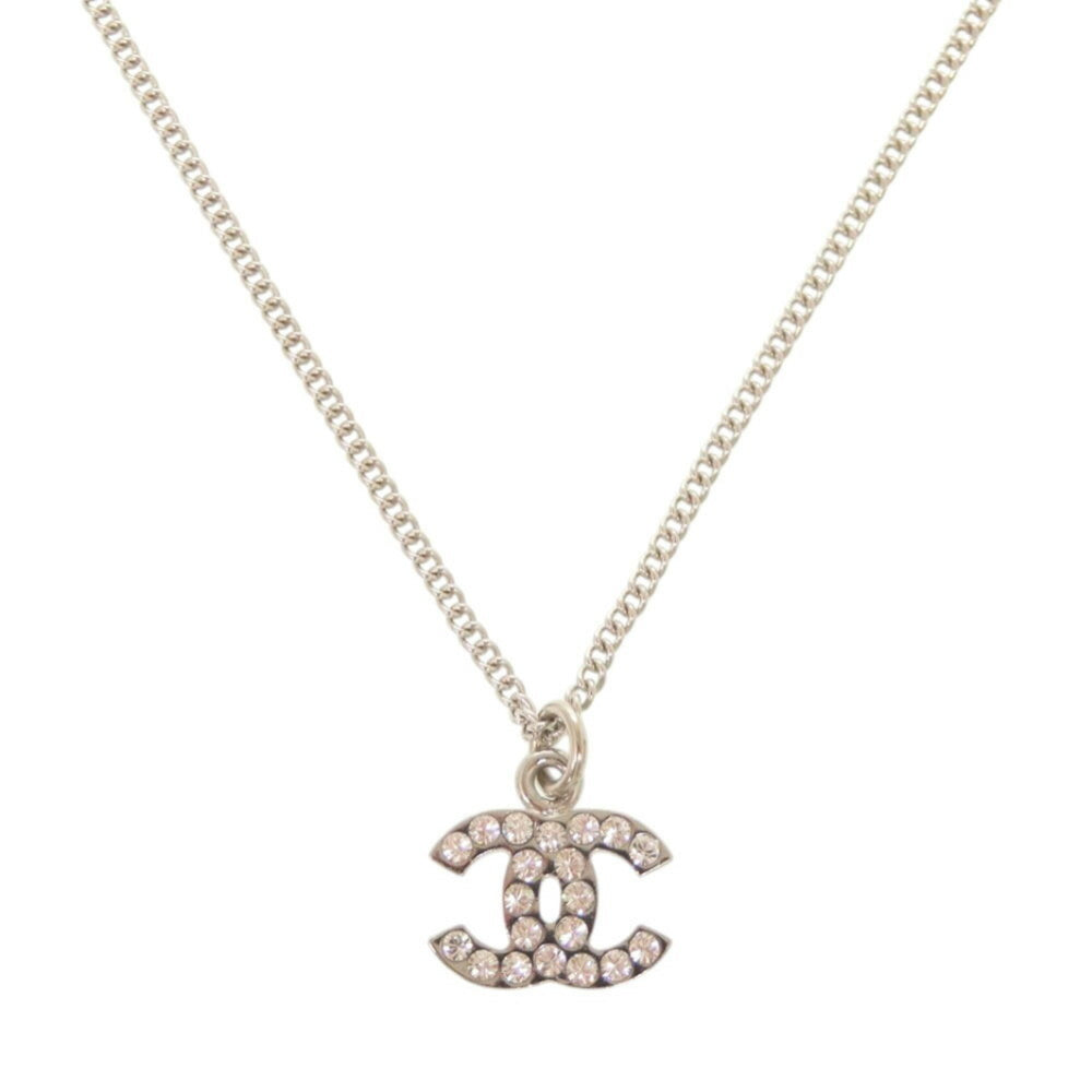 Like new Chanel Coco Mark A28942 Metal Rhinestone Silver Necklace 0460CHANEL — Like New