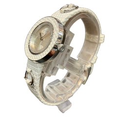 Gucci Horsebit watch, total weight 24.6g, stainless steel, genuine leather strap, quartz movement, white mother-of-pearl dial, 129.5 — Good