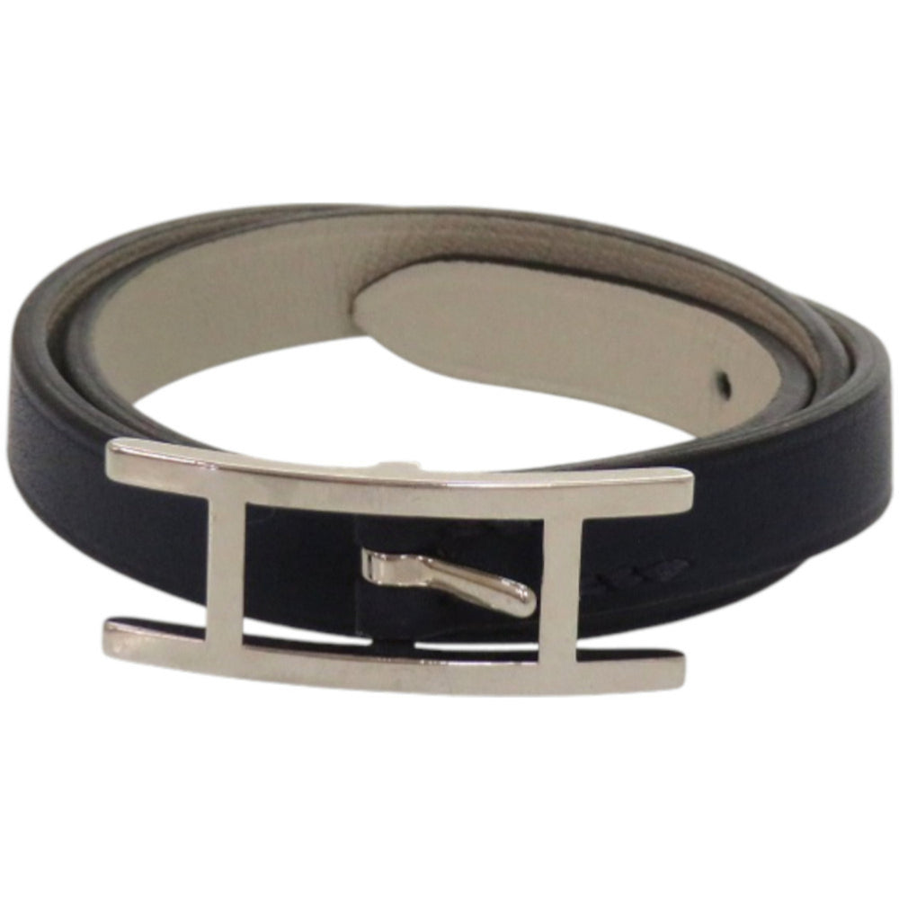 Like New Hermes Be Api Double Tour Veau Swift Navy Bracelet 0445HERMES — Like New