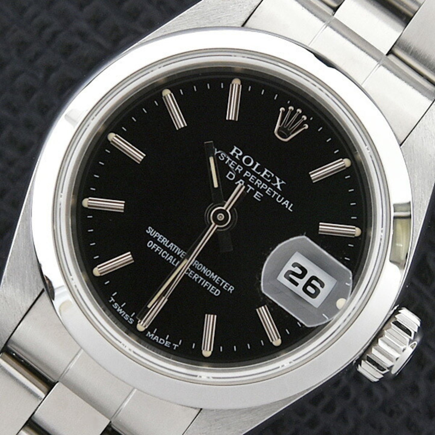 Rolex Watch Women's Oyster Perpetual Date Automatic U-number Black Dial Stainless Steel ROLEX 69160