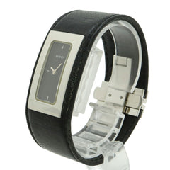 GUCCI Women's Quartz Watch 7800S, Black Dial, Stainless Steel, Leather Strap — Good