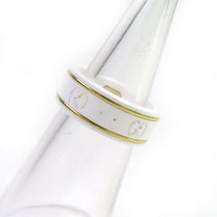 GUCCI Icon Ring, 18K White Gold, Ceramic, 4.5g, Made in Italy, Approx. Japanese Size, Includes Case, Women's — Like New