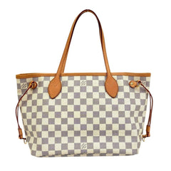 LOUIS VUITTON Damier Azur Neverfull PM Tote Bag N51110 Navy White Women's — Like New