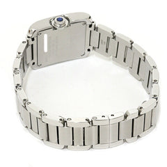 Cartier women's watch Tank Anglaise SM W4TA0003, diamond, stainless steel, quartz, silver dial, polished — Very Good