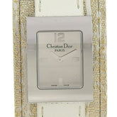 Christian Dior Maris Watch D78-109 Stainless Steel x Shimmer Leather Quartz Analog Display Silver Dial Women's — Good