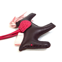 HERMES Hermes Rodeo PM Accessory Bag Charm Anjou Milo Women's Rose Sakura Rouge Serie Brown O-230214-2 — New - Store Return