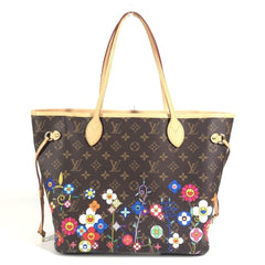 LOUIS VUITTON M13271 LV x TM Takashi Murakami Superflat Neverfull MM Bag Tote Shoulder Handbag with Pouch Monogram Canvas Men's Women's Brown — Like New