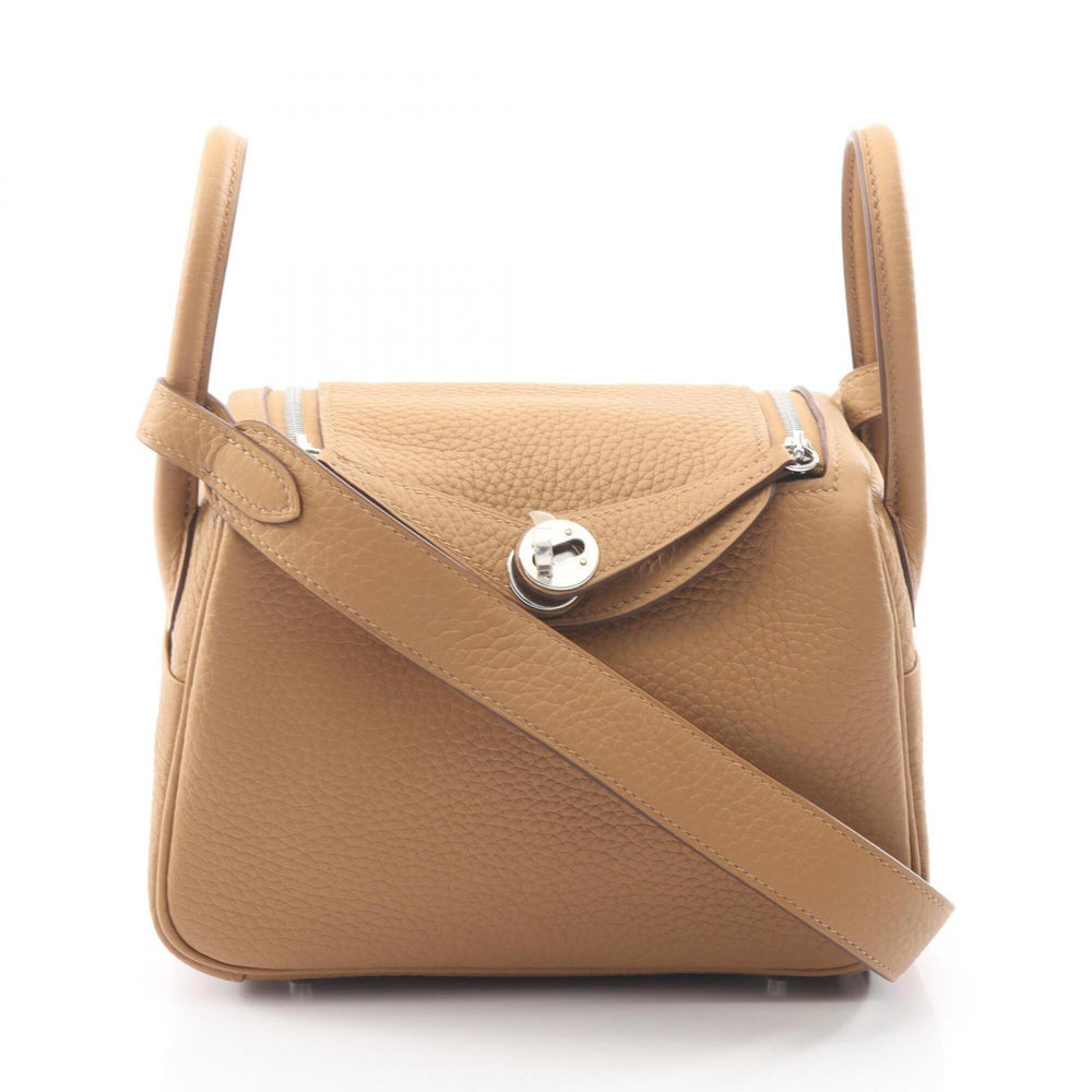 Hermes Lindy Mini Shoulder Bag/Handbag, Leather, Taurillon Clemence, Beige — New - Store Return