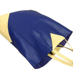 CELINE Tote Bag Horizontal Cabas - Cream Yellow Blue Calf Leather Men's Women's — Like New