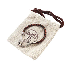 Hermes Jumbo H Bracelet, Leather, Brown, Black, Silver Hardware — New - Store Return