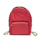 Gucci Soho Interlocking G 536192 Women's Leather Backpack Red Color — Like New
