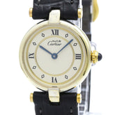 CARTIER Must Vendome Vermeil Gold Plated Quartz Ladies Watch 590004 — Good