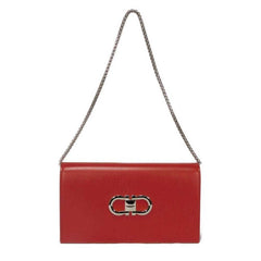 Salvatore Ferragamo Shoulder Bag Double Gancini Mini Chain Calfskin 2-Way New Logo Red 218357 Women's — Like New