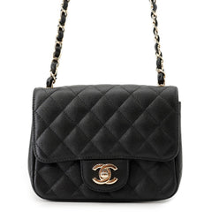 Chanel Chain Shoulder Bag Matelassé Coco Mark Caviar Skin Mini A35200 CHANEL Black Handbag Women's — Like New