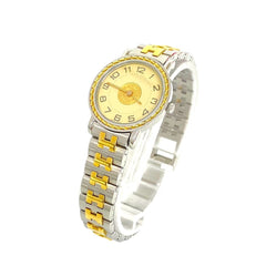 HERMES Hermes Sellier Stainless Steel GP Quartz Wristwatch Silver Gold 35317 — Good