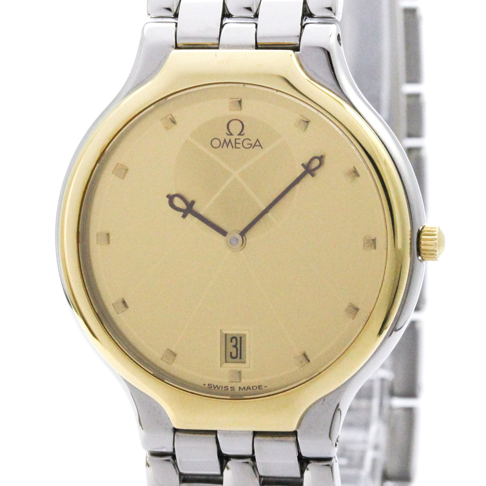 OMEGA De Ville Symbol K18 Gold Steel Quartz Mens Watch 196.0316 Polished — Very Good