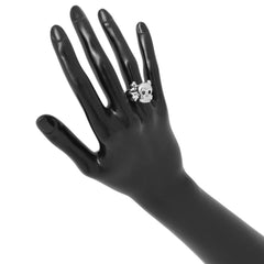 Christian Dior ring, Tete de Mort skull diamond, 18K white gold, ring size 55 — Like New