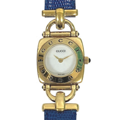 Gucci GUCCI watch, total weight 24g, stainless steel, genuine leather strap, quartz movement, white dial, 6300L — Good