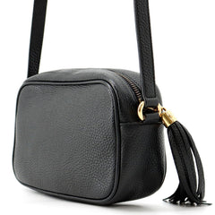 Gucci Interlocking G Soho Disco Bag Small Leather Shoulder 347994 GUCCI Black Tassel Handbag Women's — Like New
