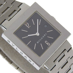 BVLGARI Quadrado Watch SQ29SSD Stainless Steel Quartz Analog Display Black Dial Unisex — Good