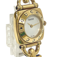 Gucci GUCCI watch, total weight 24g, stainless steel, genuine leather strap, quartz movement, white dial, 6300L — Good
