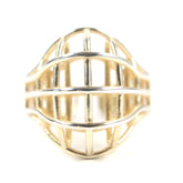 BOTTEGA VENETA 707858 3D Wire Ring, AG925 Gold, Size 13, Includes Box and Dust Bag, Weight 6.58g, Men's — Like New