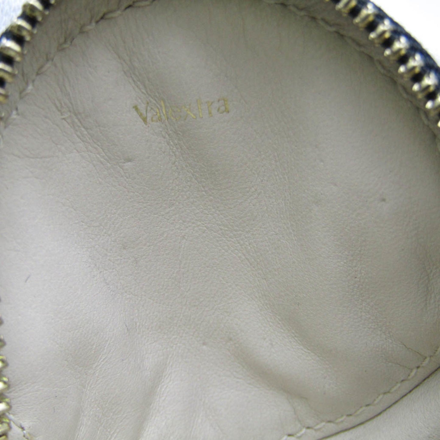 Valextra Round Type Men,Women Leather Coin Purse/coin Case Black