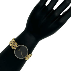 Christian Dior Vintage Baghira GP Quartz Watch Gold Black 38257 — Good