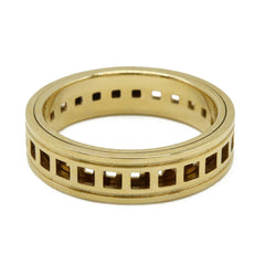 GUCCI Scroll Ring, 18KYG (750YG) Yellow Gold, Size #19 (approximately Japanese size 1) — Like New
