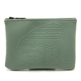 HERMES NeoBain Thalassa PM - Small item storage, flat handbag/pouch, nylon, women's, khaki, like new — Like New