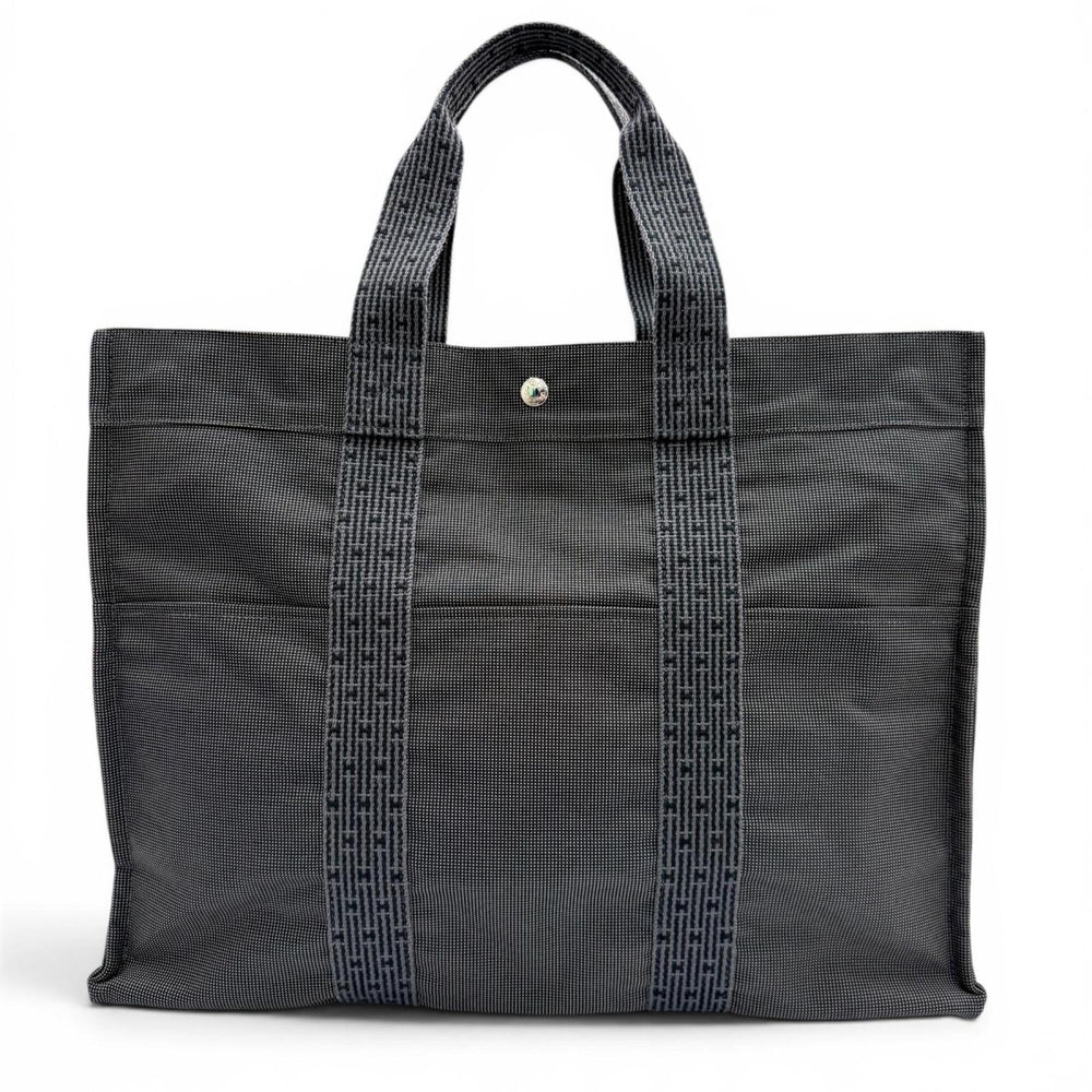HERMES Hermes Herline Tote GM Silver Hardware Sellier Button Handbag Bag Gray Made in France Men's — Like New