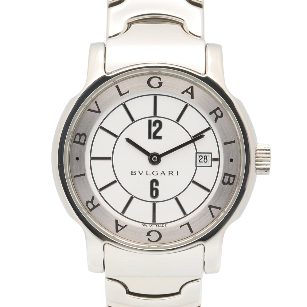 Bulgari BVLGARI Solo Tempo Watch, Stainless Steel, Women's, White (ST29S) — Very Good