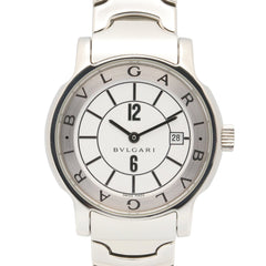 Bulgari BVLGARI Solo Tempo Watch, Stainless Steel, Women's, White (ST29S) — Very Good