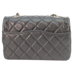 CHANEL AS4288 Matelassé 20 Black Lambskin x Patent Leather Gold Hardware Single Flap Shoulder Bag Women's — Like New