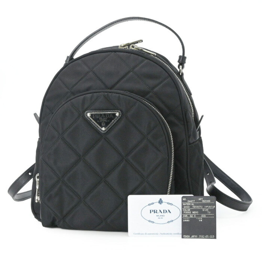 PRADA Triangle Backpack for Women, Black, 1BZ066 — Like New