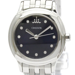 SEIKO Credor Diamond Stainless Steel Quartz Ladies Watch GSAS953(4J81-0AS0) Polished — Very Good