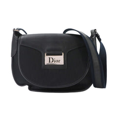 Christian Dior Trotter Street Chic Shoulder Handbag, Canvas and Leather, Black/Navy — Like New