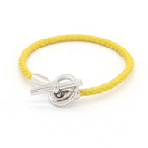 Hermes Glenan Yellow Leather Bangle Bracelet for Women — Like New