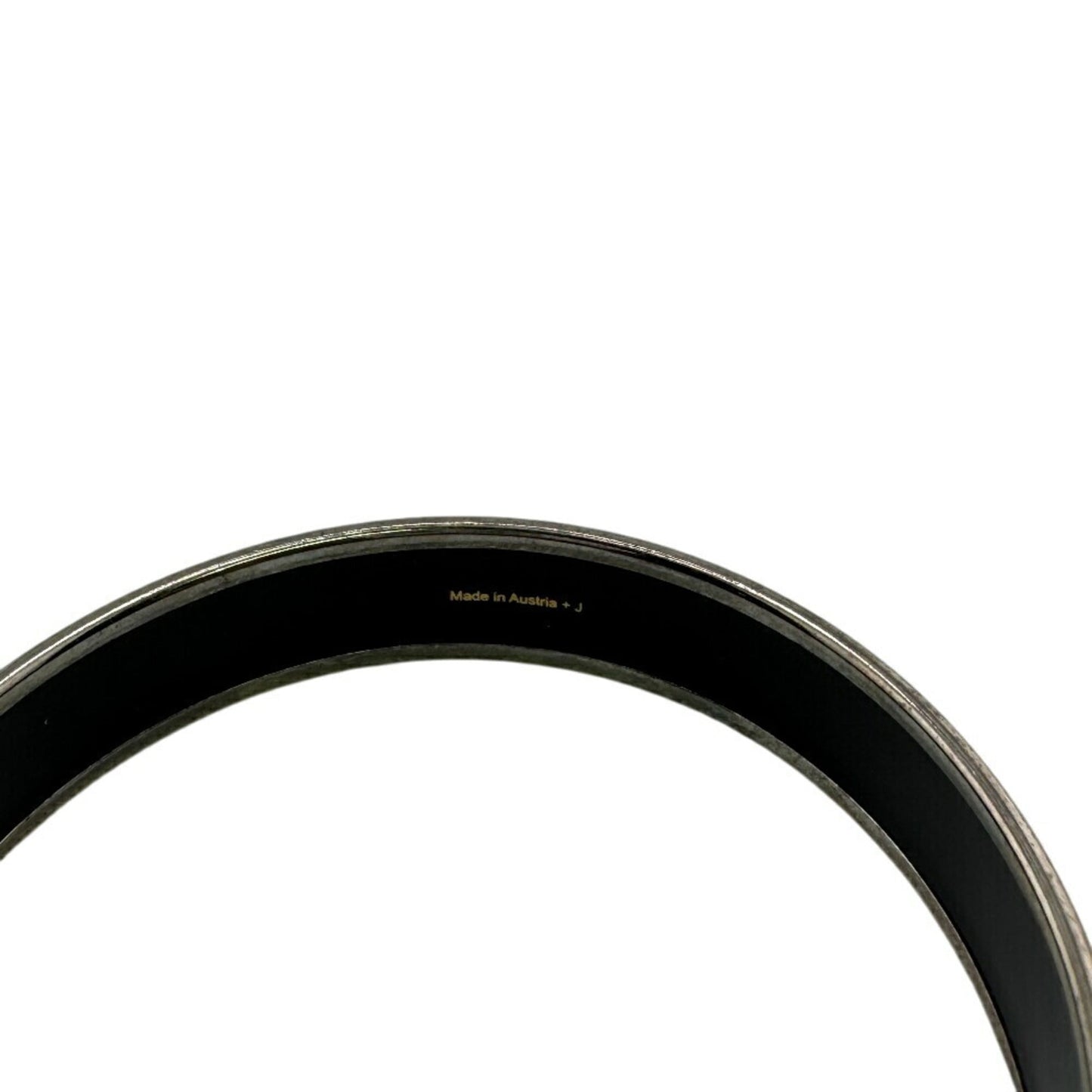 HERMES Caleche Bracelet, Enamel, Black, Women's