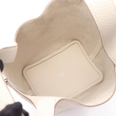 Hermes Picotin Lock PM Handbag, Leather, Taurillon Clemence Women's, White — New - Store Return
