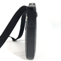 GUCCI 406410 GG Embossed Guccissima Logo Bag, Crossbody Pouch, Shoulder Leather, Black, Men's and Women's — Like New
