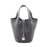 Hermes Picotin Lock PM handbag, leather, Taurillon Clemence women's, navy blue — New - Store Return