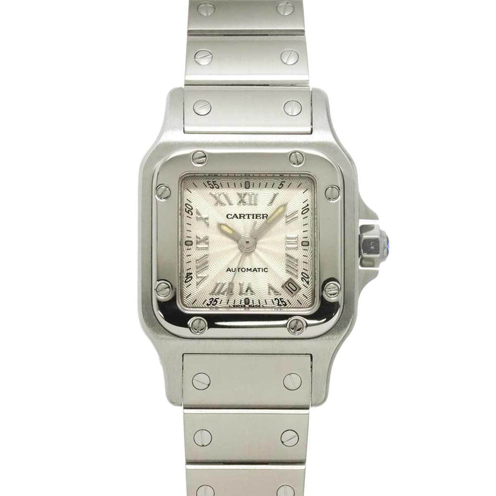 Cartier Santos Galbee SM W20044D6 Ladies' Watch, Date, Silver, Automatic Movement — Like New